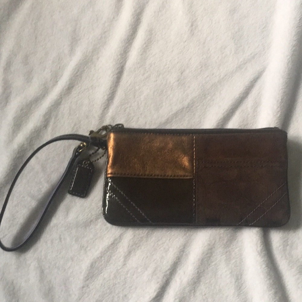 Brown Coach wristlet
